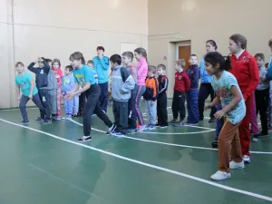 Открытие после ремонта спортивного зала в школе д.Ручьи 2016