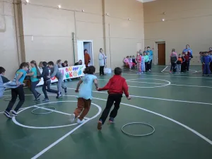 Открытие после ремонта спортивного зала в школе д.Ручьи 2016