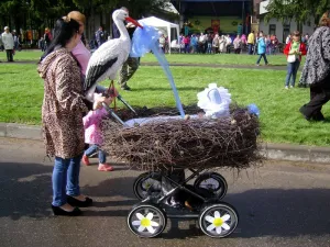 Парад детских колясок. Мокшино 2014 год