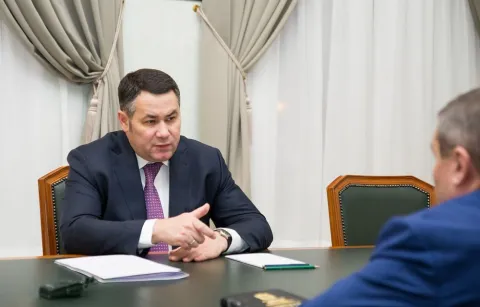 Встреча главы администрации Конаковского района Олега Лобановского и Губернатора Тверской области Игоря Рудени. 2017 год.