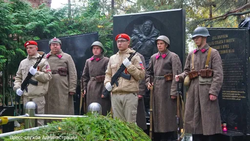 Октябрь 2024. На братской могиле в д. Терехово прошло захоронение останков воинов, погибших в Великой Отечественной войне